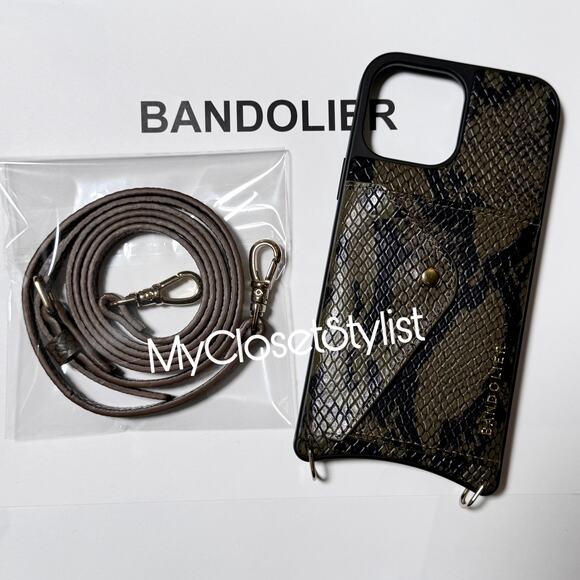 BANDOLIER Python Snake Leather Wallet Case Strap NEW SET 12 Pro Max RARE UNICORN - Picture 4 of 6